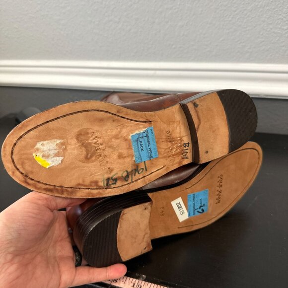 Vtg Y2k Cole Haan Country Lace-up Mid-calf Boots Red Brown Leather Size 6.5 - Picture 6 of 8